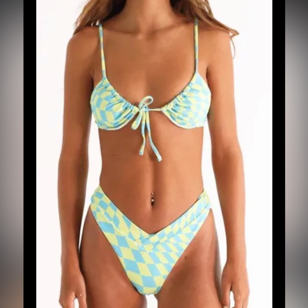 Aurelle green and blue checkered suit!